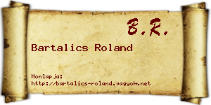 Bartalics Roland névjegykártya
